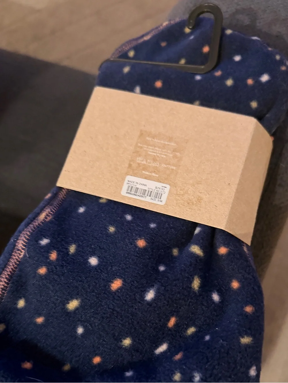 Madewell Navy Polka-Dot Cozy Slipper Socks with Coral Accents